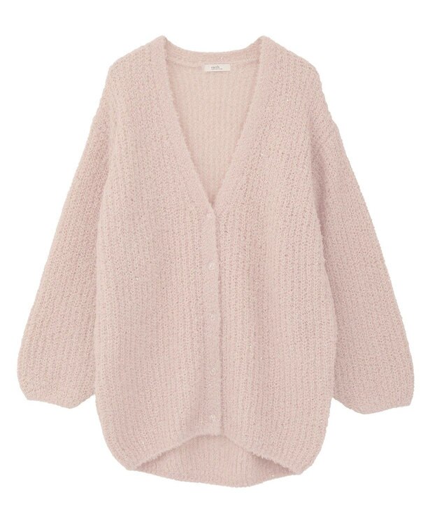 earth music&ecology スパンコールブークレカーディガン Light Pink