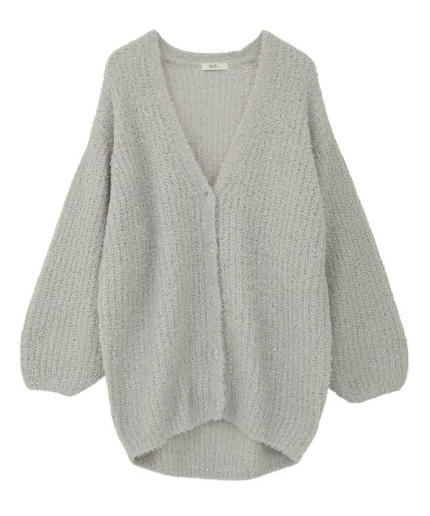 earth music&ecology スパンコールブークレカーディガン Light Gray