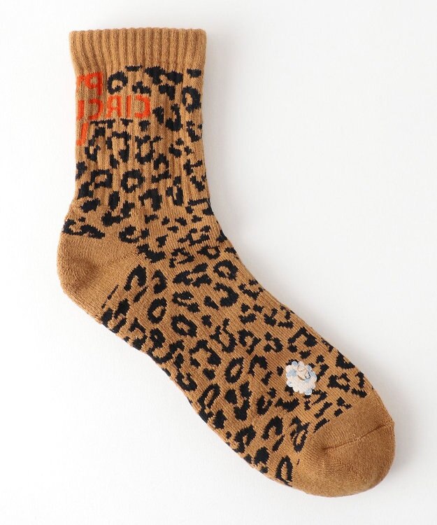 PW CIRCULUS 【MEN】【土踏まずをサポート】ロゴ ミドルソックス レオパード