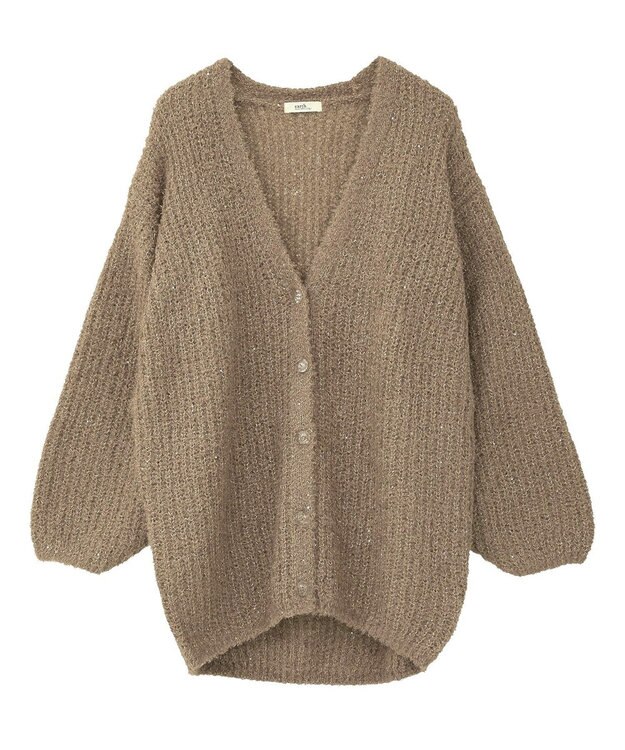 earth music&ecology スパンコールブークレカーディガン Mocha