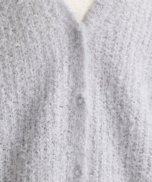 earth music&ecology スパンコールブークレカーディガン Light Gray