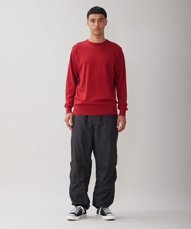 UNFILO MENS 【男女兼用】ライトウォームクルーネックニット レッド