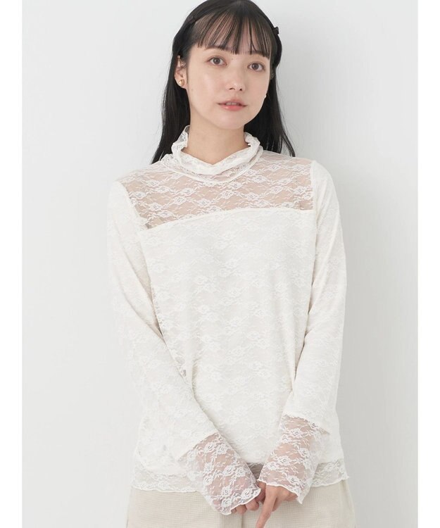 earth music&ecology あったかフェミニンインナー（レース） Off White