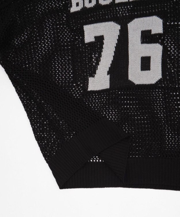 WEGO ナンバリングメッシュニットプルオーバー ブラック