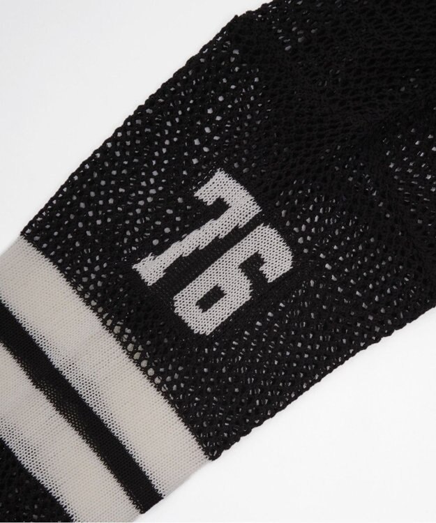 WEGO ナンバリングメッシュニットプルオーバー ブラック