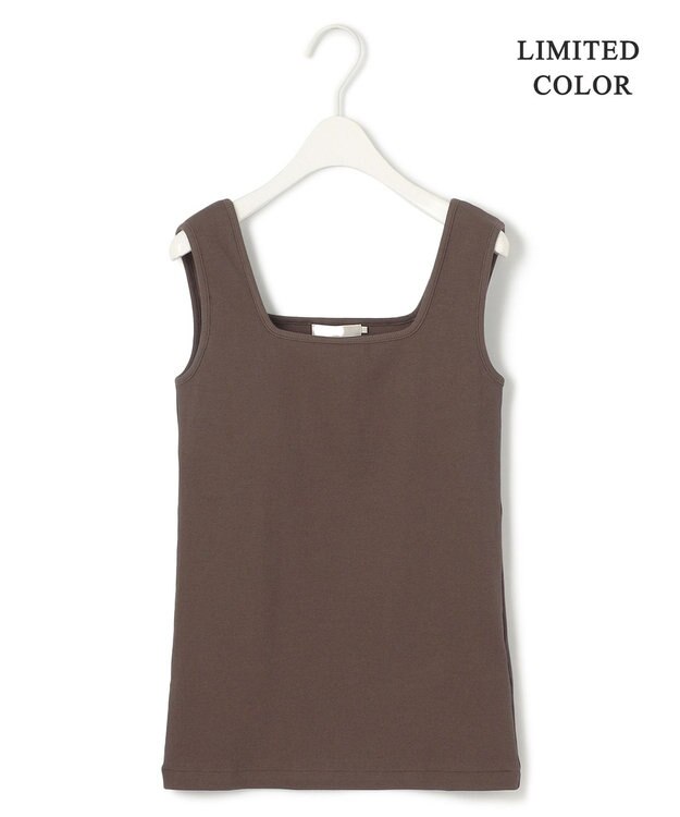 ICB 【WEB限定カラーあり・洗える】 ブロードステッチリブ タンクトップ チョコレート系［WEB限定］