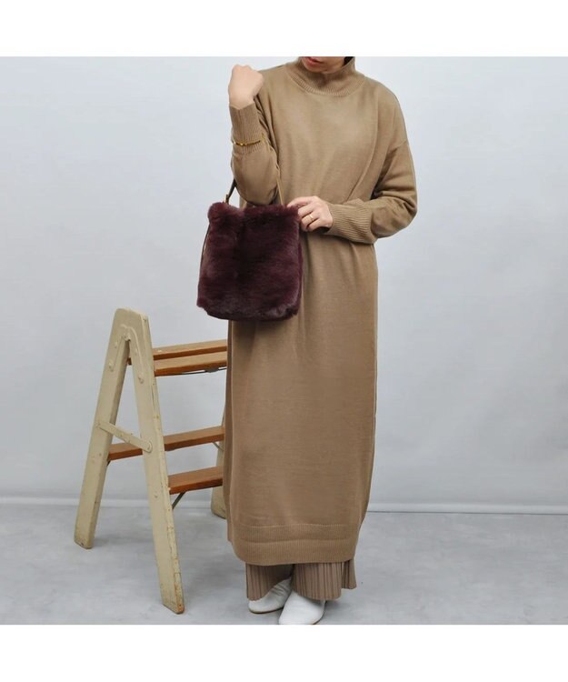 UNBILLION cachecache エコファーワンハンドルミニトートバッグ ワイン