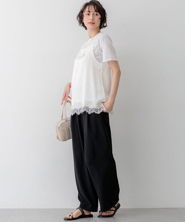 23区 【先行予約】シアーコンフォート クルーネック Tシャツ ホワイト系