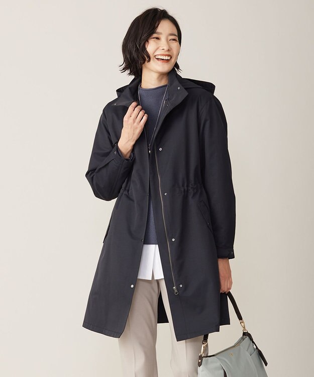 J.PRESS LADIES L VINAジェットオックス フーデッド コート ネイビー系