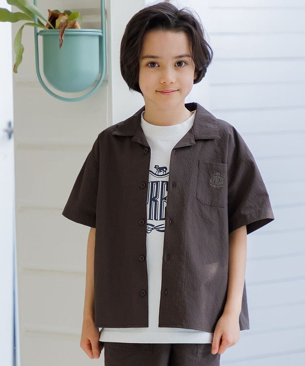 J.PRESS KIDS 【140-170cm】 サッカーシャツ ブラウン