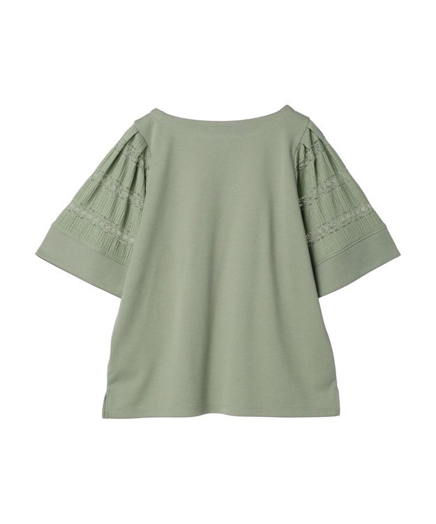 earth music&ecology フレア袖レースプルオーバー Mint