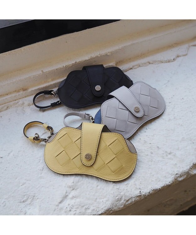 PELLE BORSA ストラップ付きめがねケース Chrono Weave クロノウィーブ 5855 アイスグレー