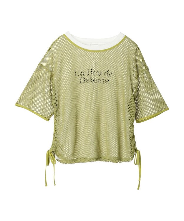 Green Parks ＳＥＴ２点　メッシュ＋ノースリーブロゴプルオーバー Green