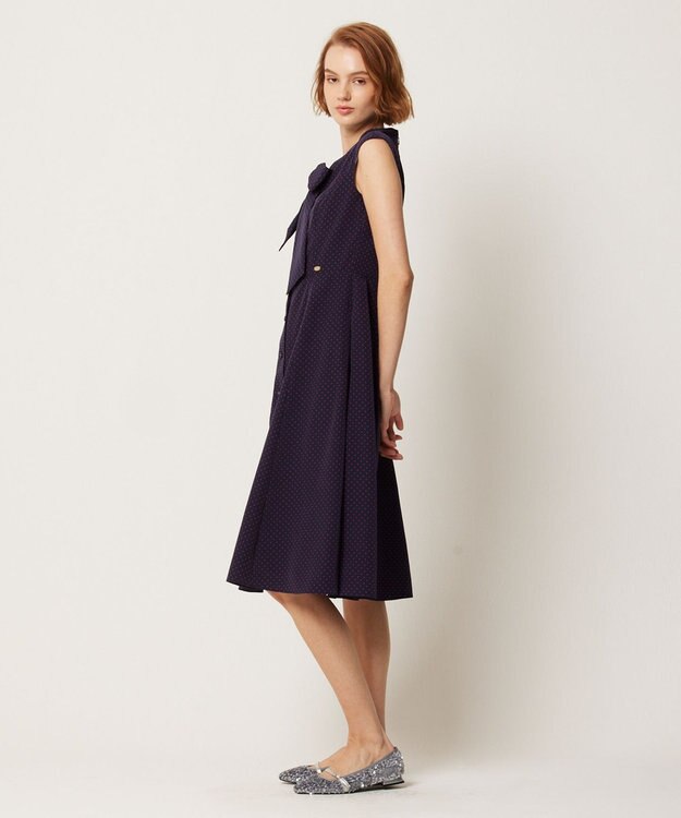 TOCCA 【洗える】RAINY SEASON ドレス ネイビー×ドット系