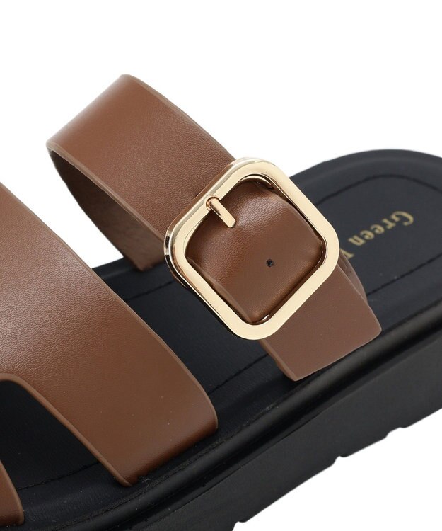 Green Parks カッティングベルトサンダル Brown