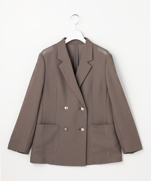 ANY SIS L シアーメッシュ ダブルジャケット モカグレー