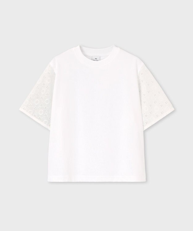 Paul Smith レーススリーブ コンビネーション 半袖カットソー ホワイト