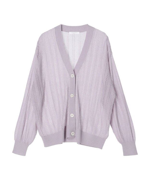 Green Parks すかし編みニットカーディガン Off White