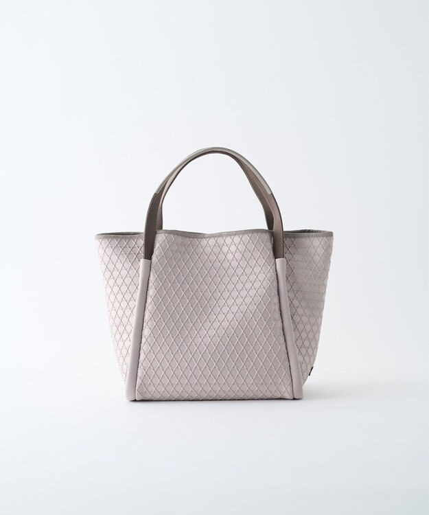 MIYABIYA LAQUOH【撥水加工】篭目柄エンボスボンディングトートL ライトグレー