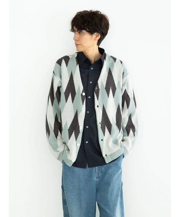 CRAFT STANDARD BOUTIQUE 【男女兼用】アーガイル柄カーディガン2 Green