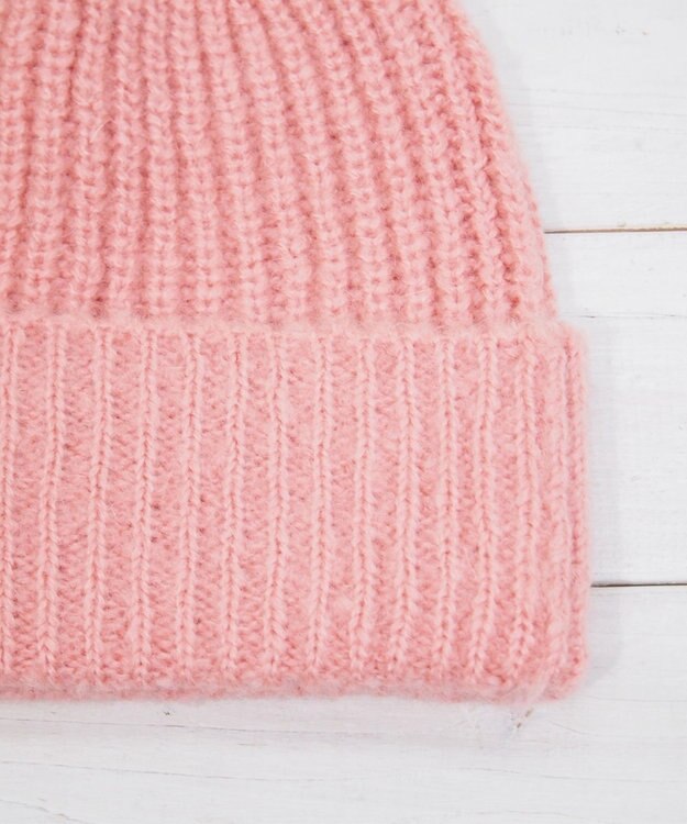 石田製帽 モヘア ホールガーメントシャロット ニット帽 ピンク