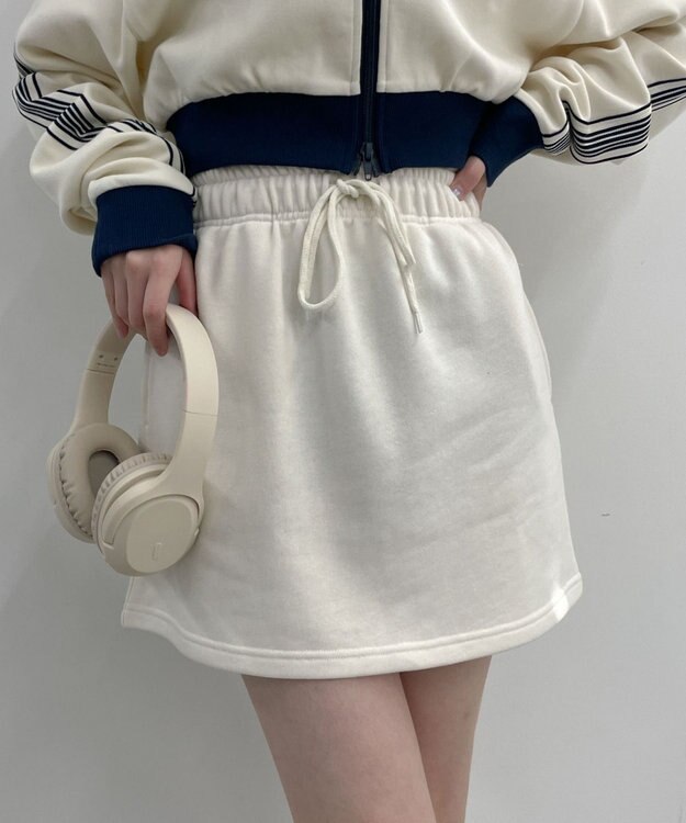 WEGO スウェットミニスカート ホワイトアイボリー