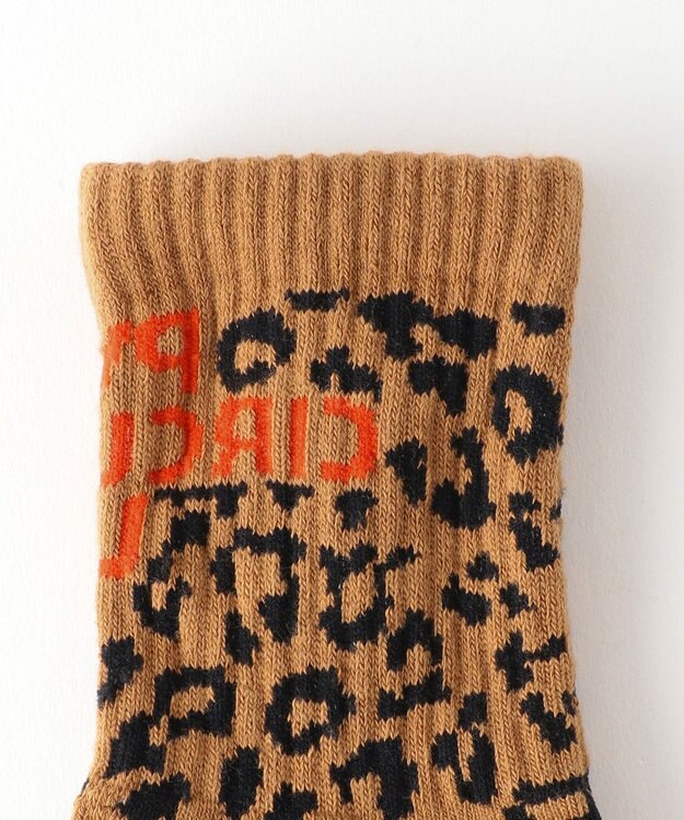 PW CIRCULUS 【MEN】【土踏まずをサポート】ロゴ ミドルソックス レオパード