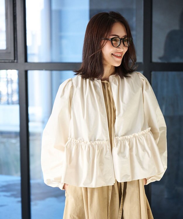 #Newans 撥水加工/UVカット機能付きペプラムライトブルゾン オフ