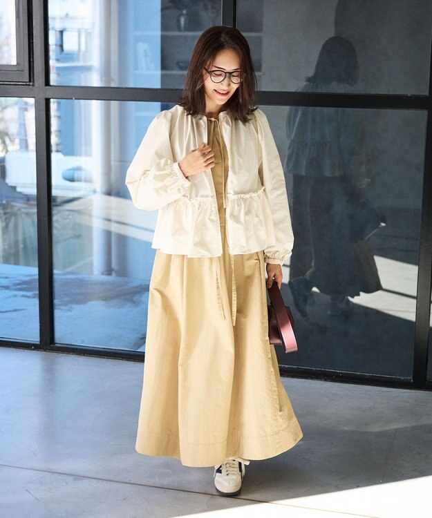 #Newans 撥水加工/UVカット機能付きペプラムライトブルゾン オフ