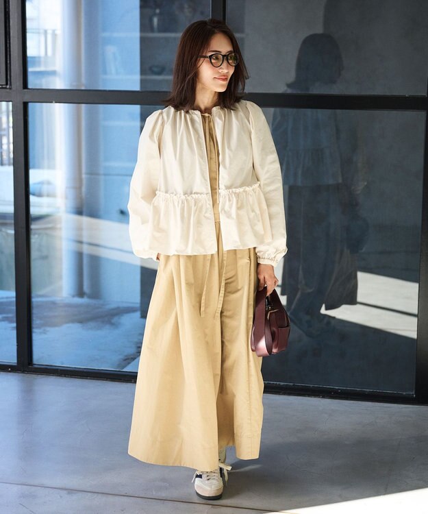 #Newans 撥水加工/UVカット機能付きペプラムライトブルゾン オフ