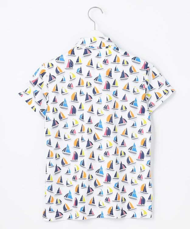 23区GOLF 【WOMEN】【吸水速乾・UVケア】マルチヨットプリント 半袖ポロシャツ ホワイト系5