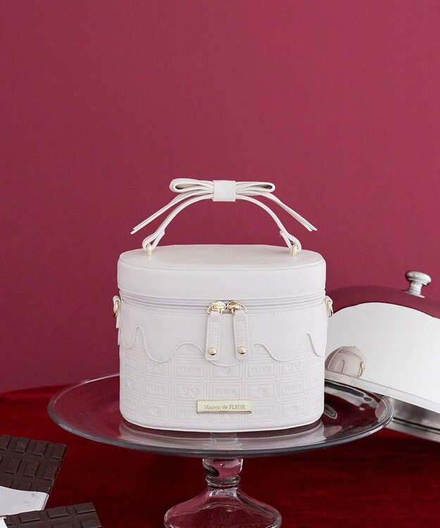 Maison de FLEUR FLEURチョコレートキューブバッグ Ecru