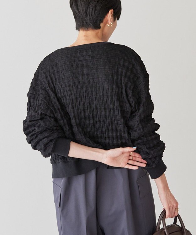 AMERICAN HOLIC ぽこぽこカットカーディガン Black