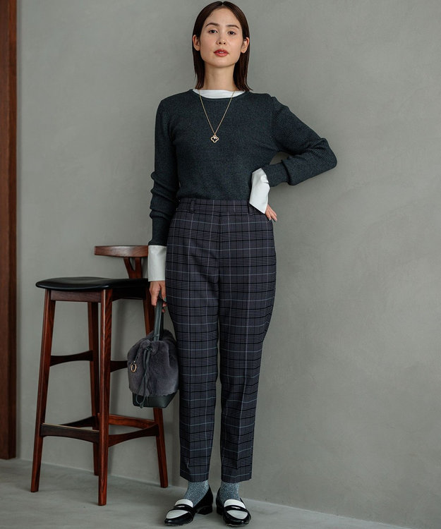 組曲 【WEB限定カラーあり】ウールライクストレッチ イージーパンツ グレー系3