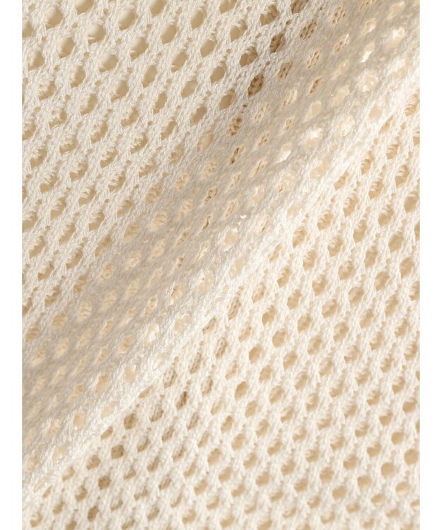 CRAFT STANDARD BOUTIQUE 配色メッシュニットカーディガン Ivory