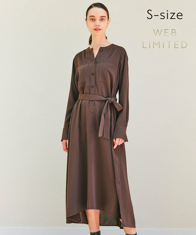BEIGE， 【WEB限定・S-size】MANASLU / ロングシャツワンピース Brown