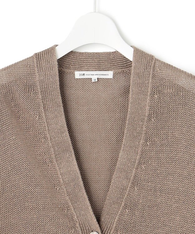 23区 リネンコード カーディガン ブラウン系