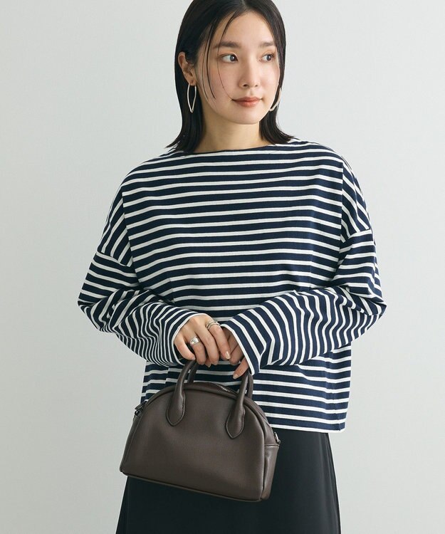 Green Parks ボックスシルエットボーダープルオーバー Dark Navy