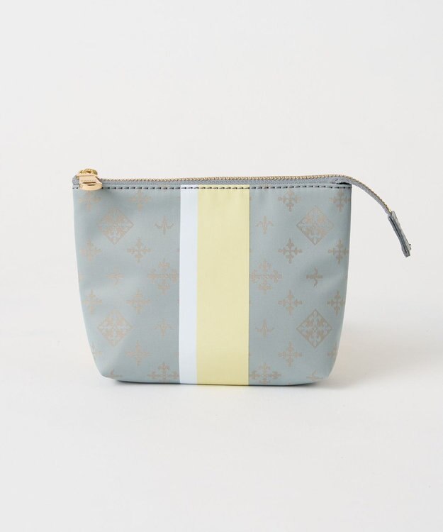 russet ラインプリントポーチ S(Z-227) AshBlue