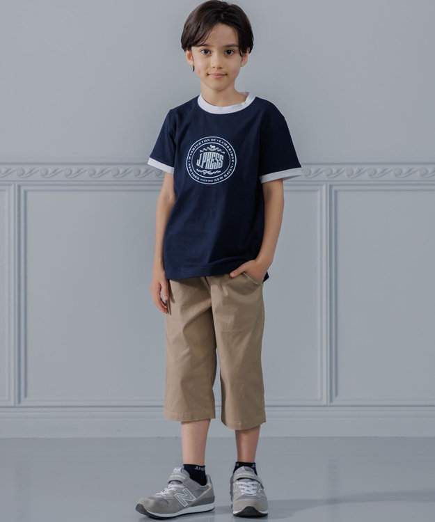 J.PRESS KIDS 【100-130cm】ビックロゴリンガー 半袖Ｔシャツ ネイビー
