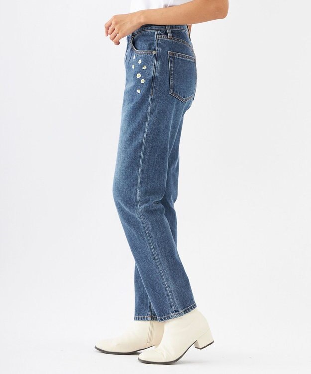 OP／FILA 【OP】刺繍付き美脚シルエットデニム ブルー