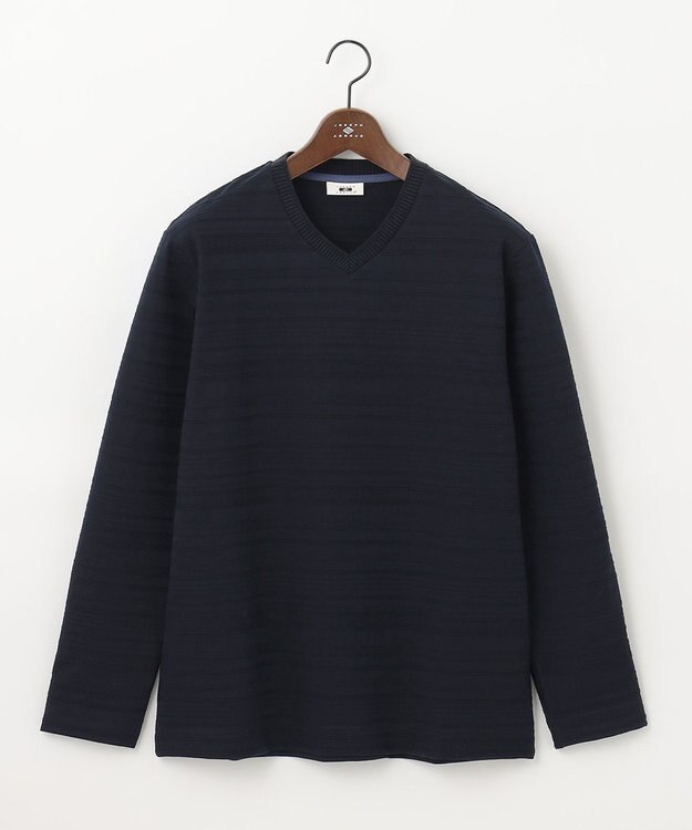 JOSEPH ABBOUD 【オーガニックコットン】リンクスボーダーTシャツ ネイビー系