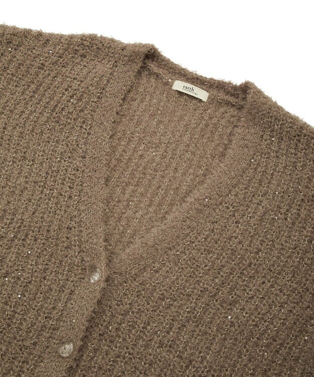 earth music&ecology スパンコールブークレカーディガン Mocha