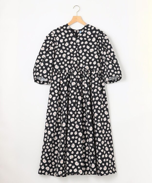 組曲 L 【組曲×setsuko sagittaire】ハイカウントストレッチプリントワンピース ブラック系6