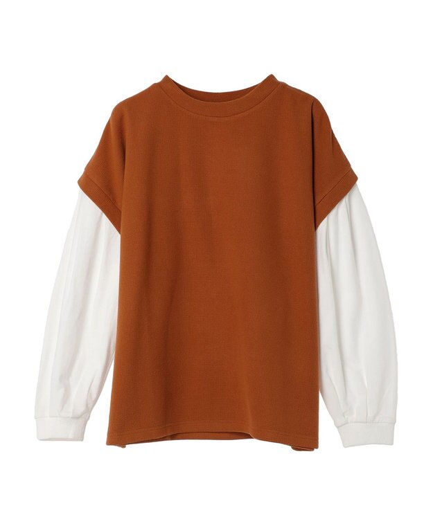 CRAFT STANDARD BOUTIQUE 起毛ワッフルレイヤード風プルオーバー Orange