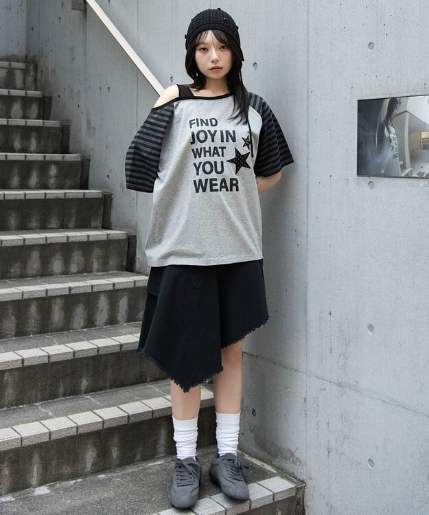 WEGO タンクレイヤードワンショルビッグT 柄3