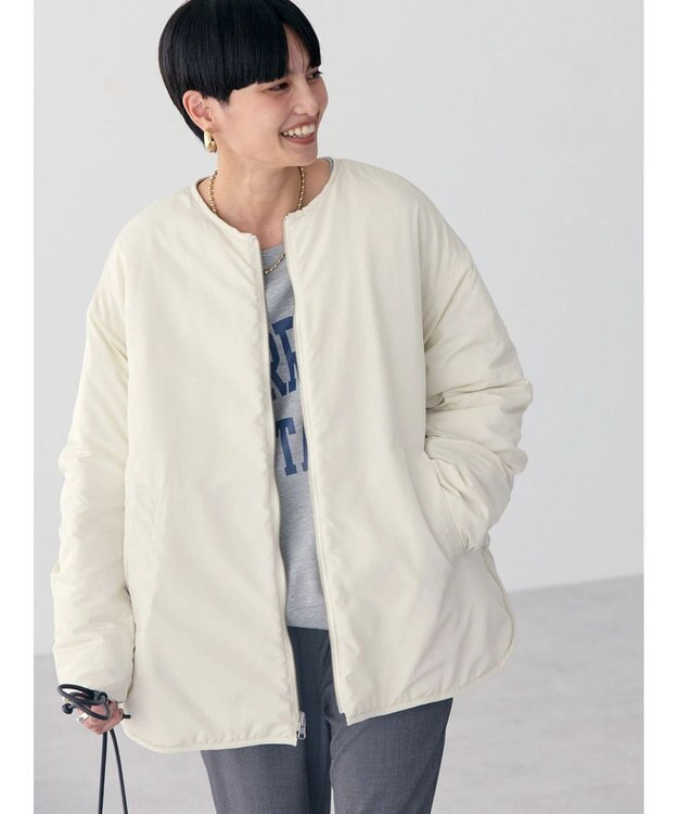 AMERICAN HOLIC 軽ポカリバーシブルキルティングコート Ivory