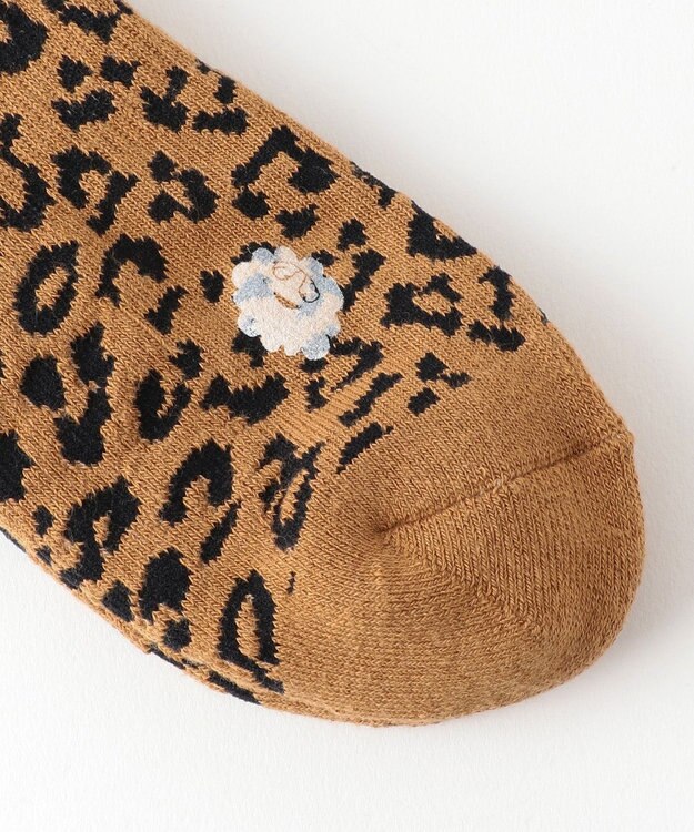 PW CIRCULUS 【MEN】【土踏まずをサポート】ロゴ ミドルソックス レオパード