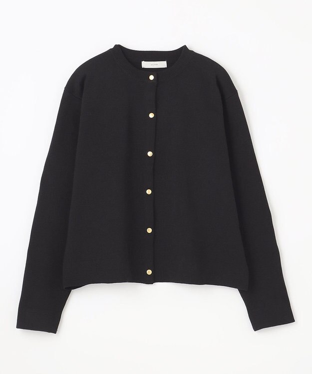 ANY 【UVカット・洗濯機可】クロップド丈スナップカーディガン ブラック