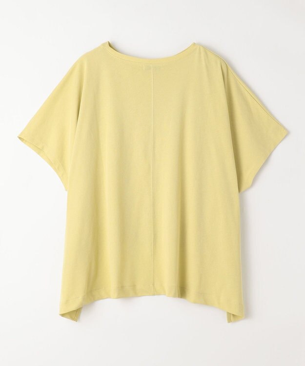ANY ハイツイストコットンポンチョ風Tシャツ イエロー